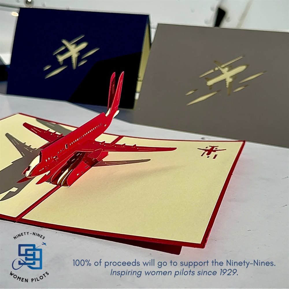 Red Airliner Pop-Up Card - Image 2